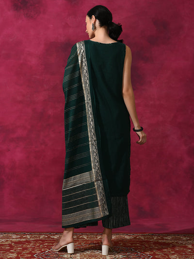 Green Kurta Palazzo With Dupatta