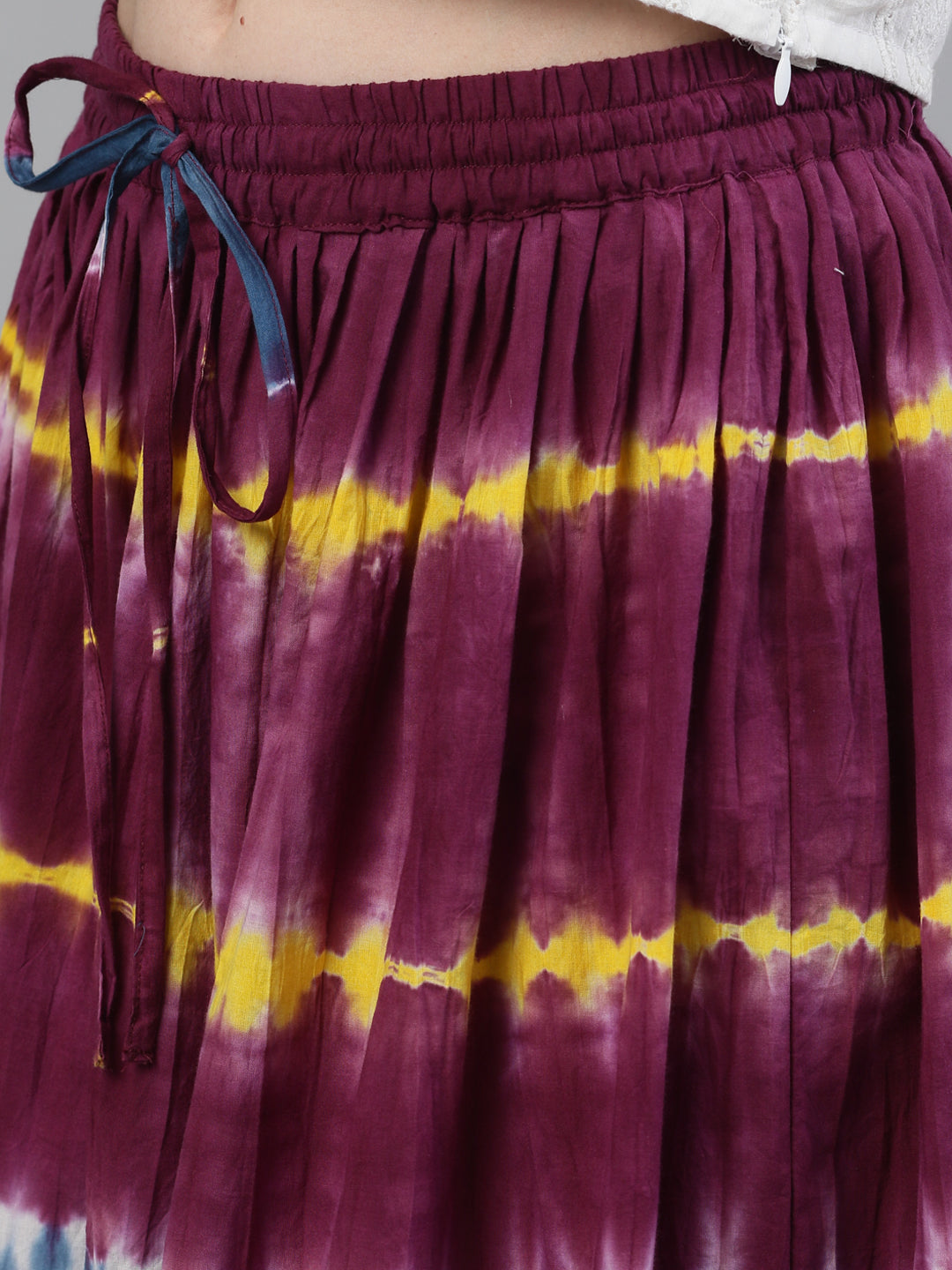 Purple Tie & Dye Flared Skirt