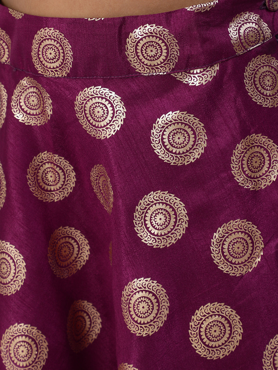 Purple Foil Printed Lehenga Choli With Dupatta