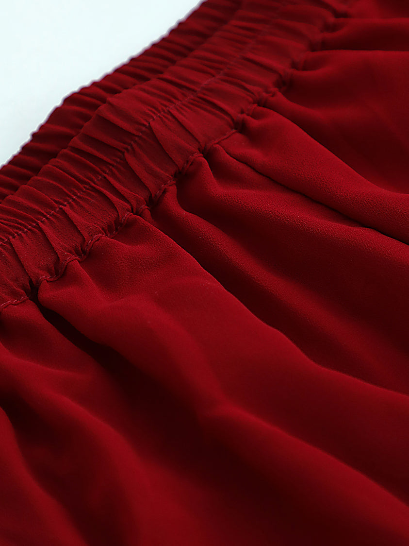 Maroon Sequin Kurta Sharara With Dupatta