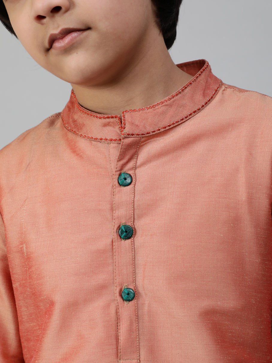 Rose Gold Embroidered Kurta