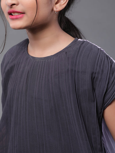 Grey Pleated Top With Palazzo