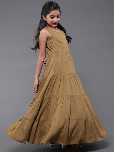 Olive Tiered Maxi Dress