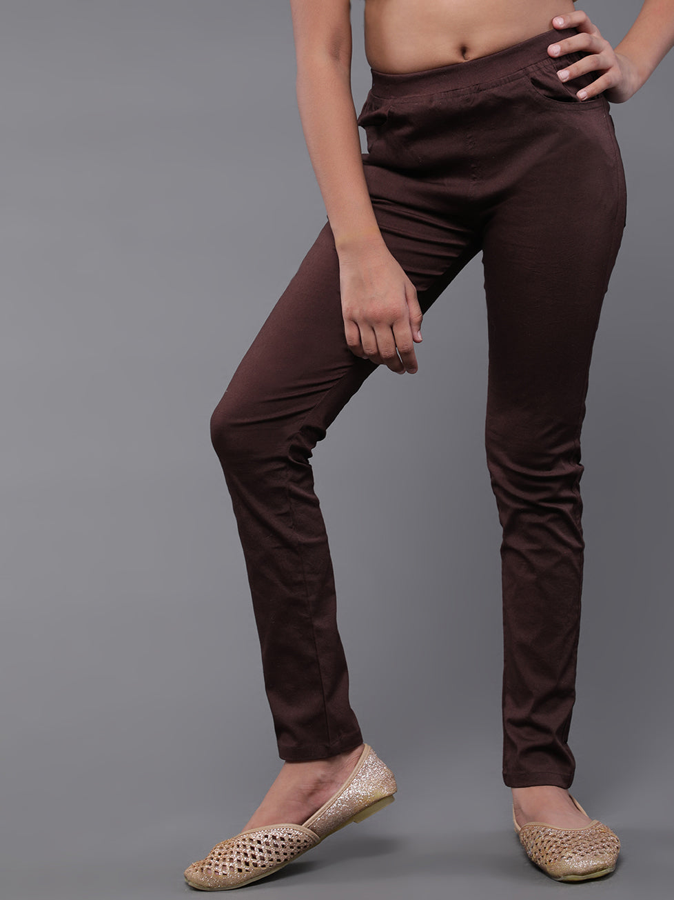 Brown Cigarette Trousers