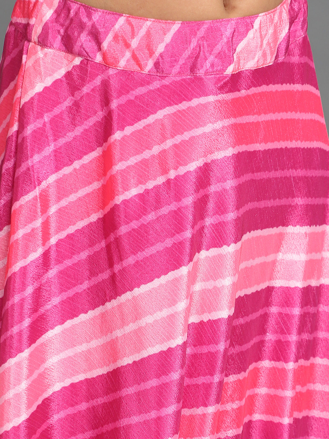 Pink Striped Lehenga Choli