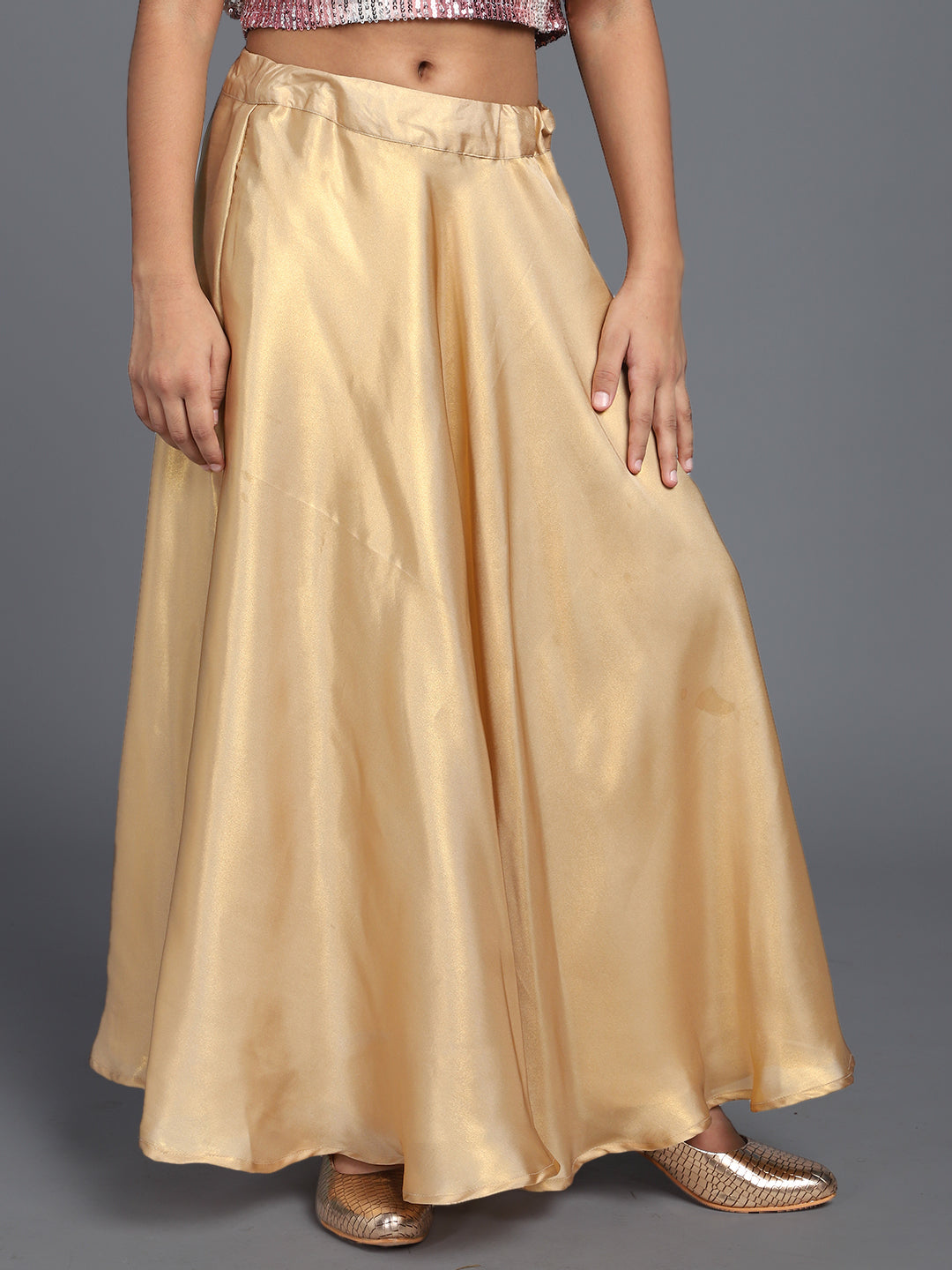 Gold Flared Skirt