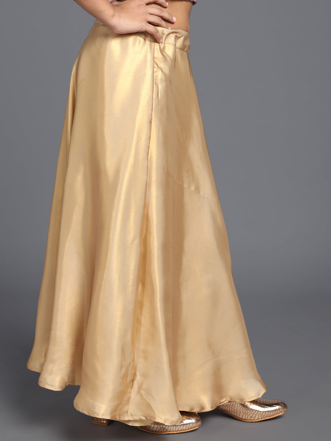 Gold Flared Skirt