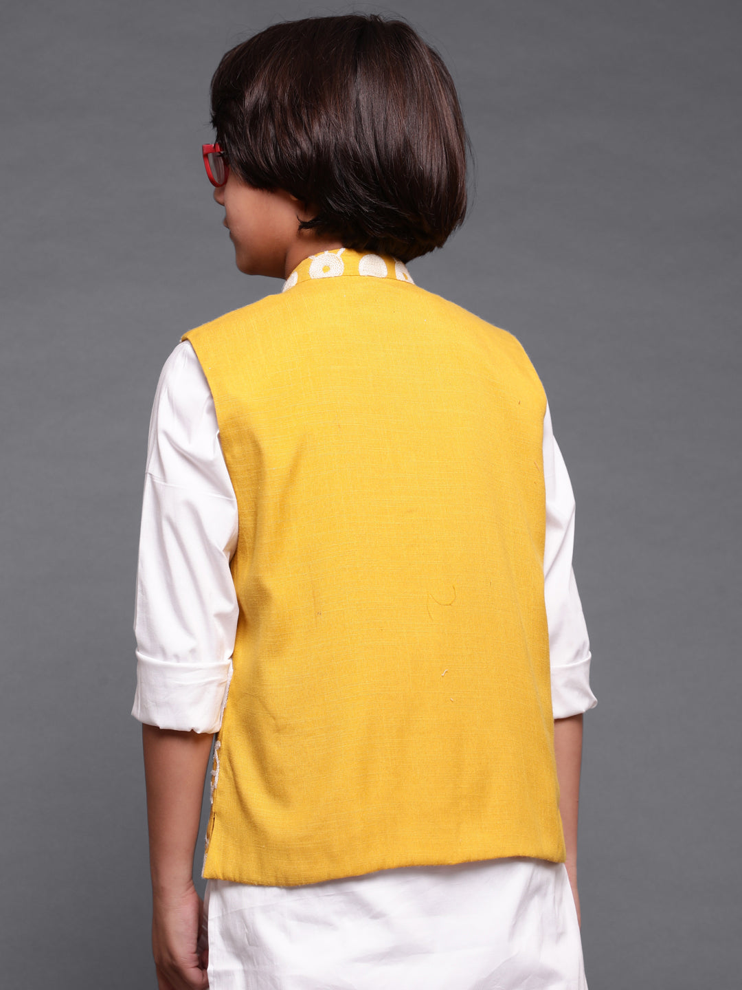 Yellow Embroidered Sibling Combo