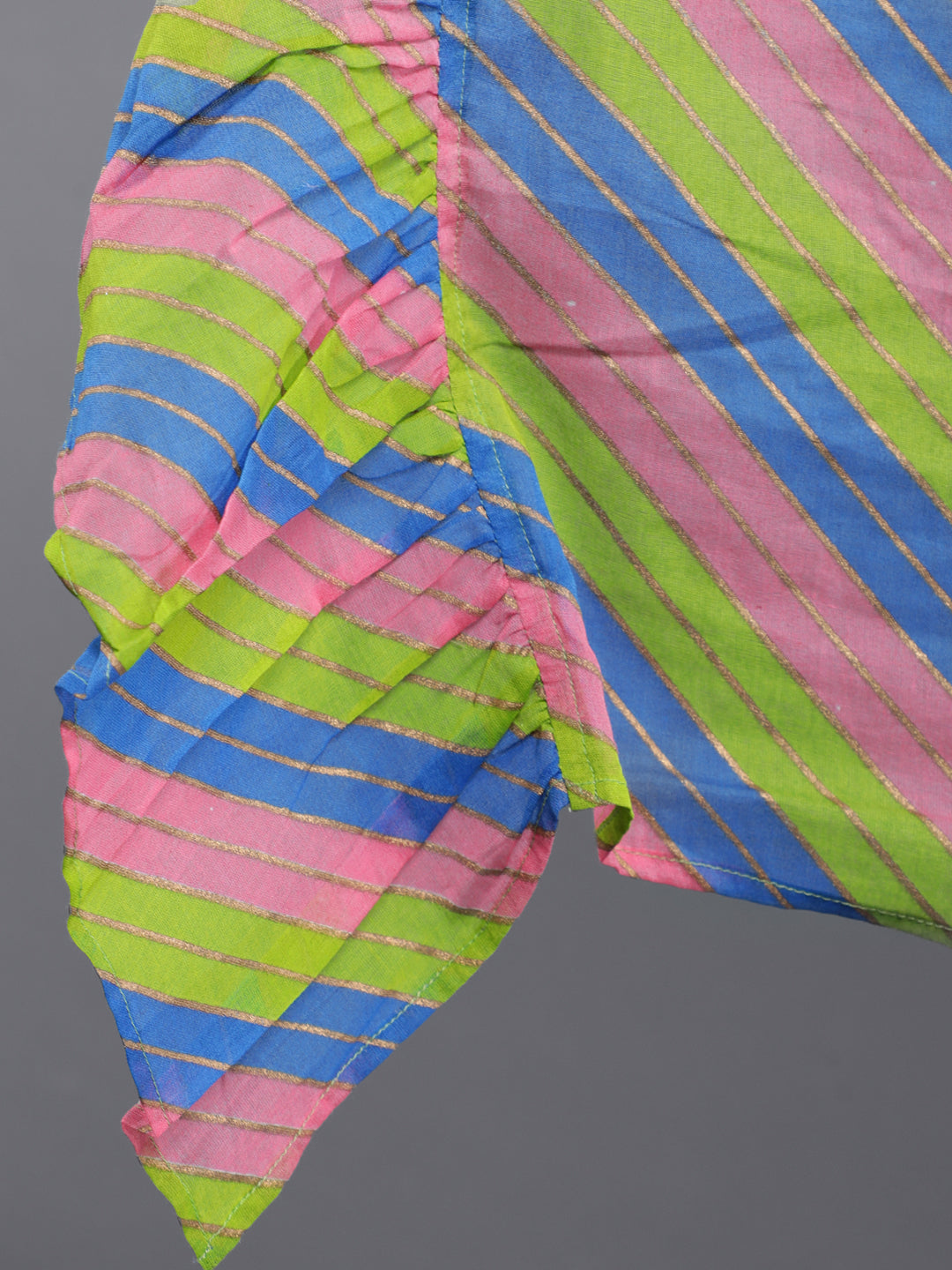 Multicolor Striped Saree with Blouse