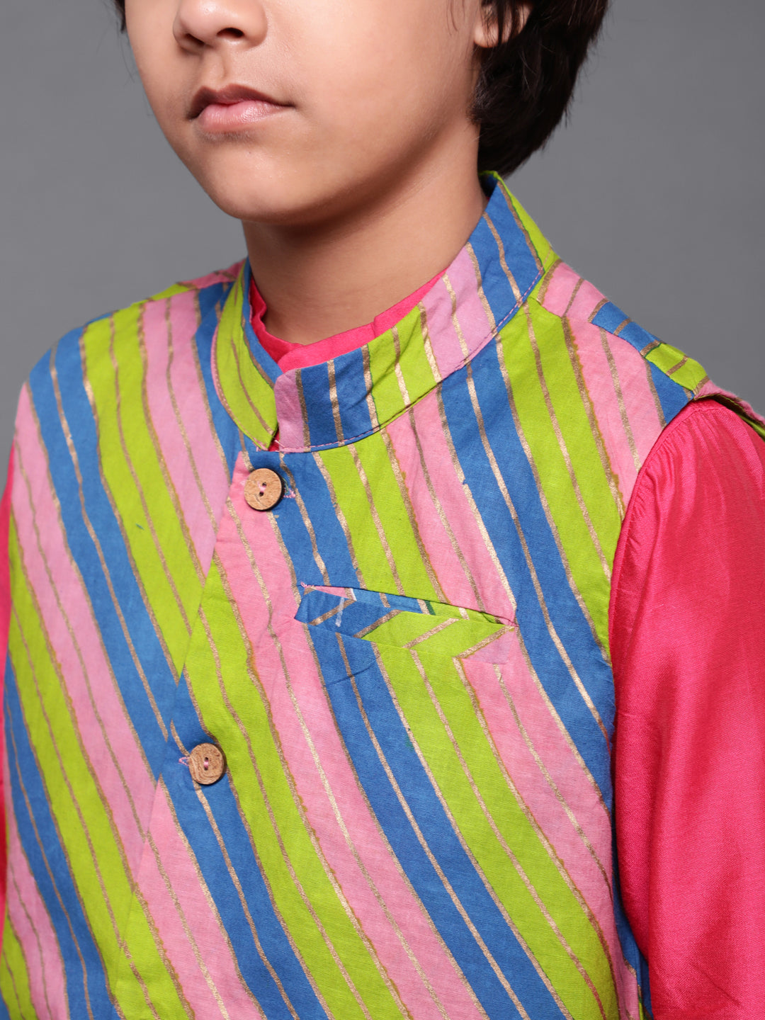 Multicolor Striped Nehru Jacket