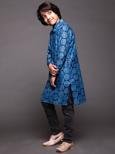 Royal Blue Digital Print Long Kurta