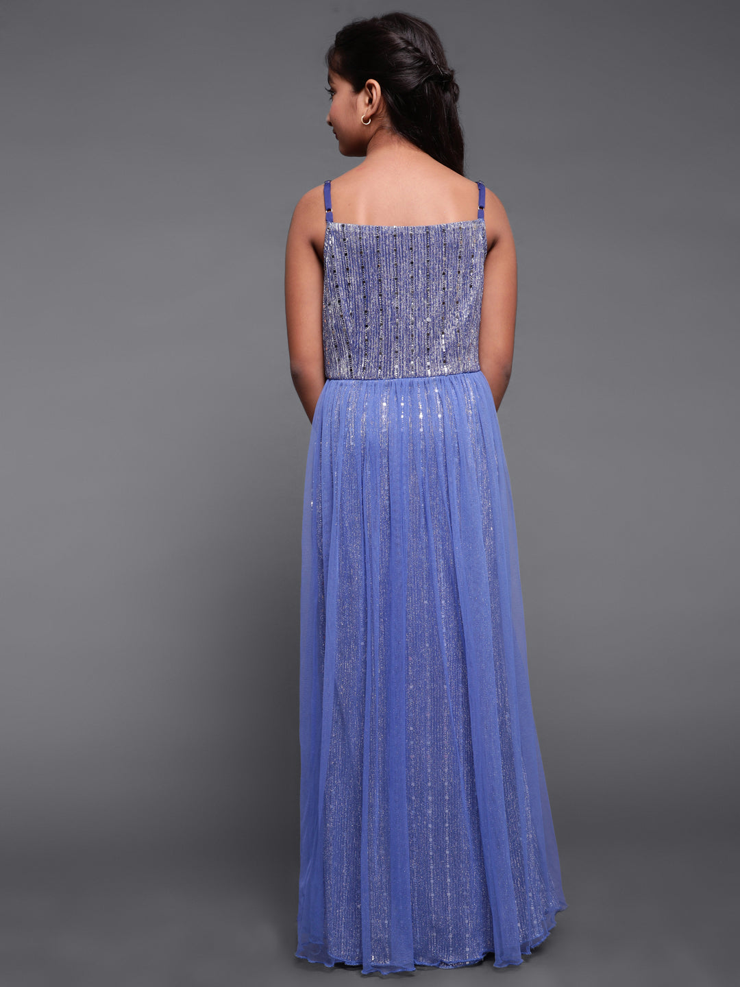 Royal Blue Embellished Layered Maxi Dress