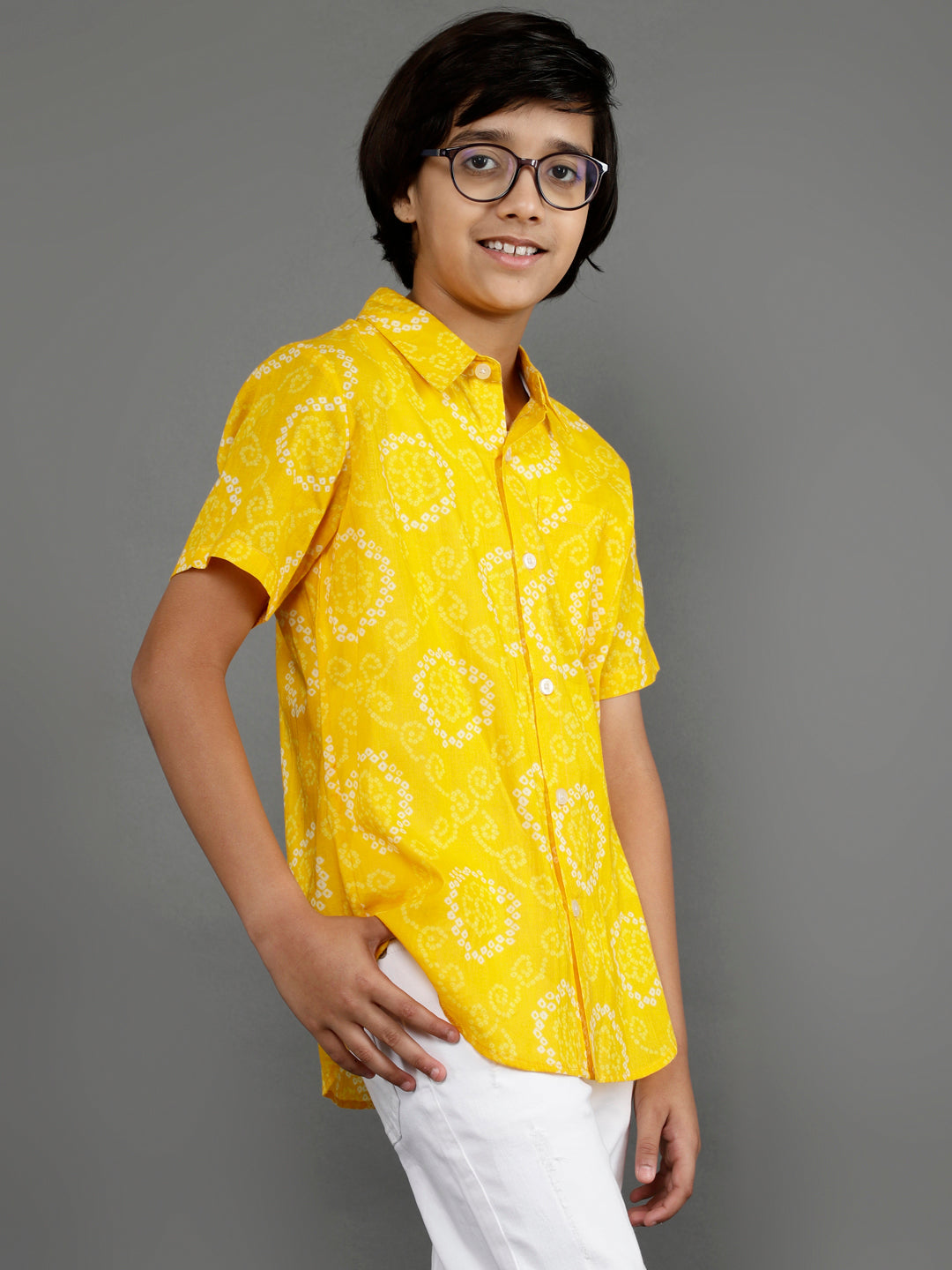 Yellow Bandhani Print Shirt