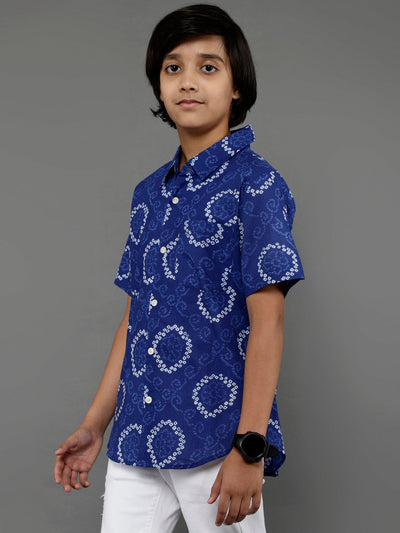 Blue Bandhani Print Shirt