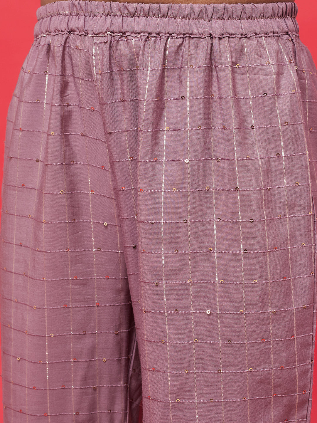 Brown Sequin Kurta Sharara With Dupatta