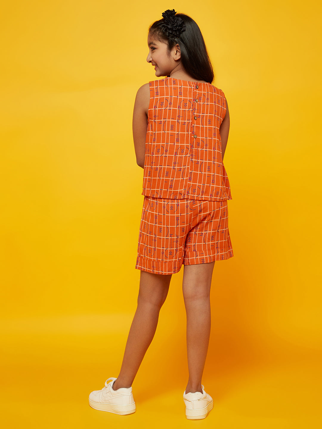 Orange Printed Playsuit