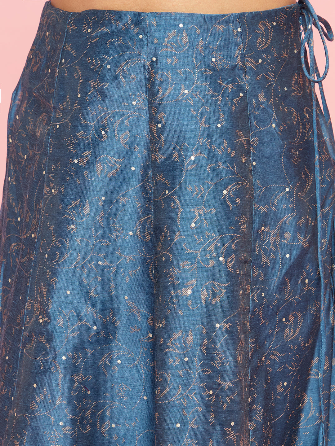 Blue Printed Lehenga Choli With Dupatta