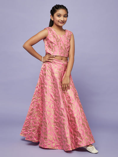 Pink Brocode Lehenga Choli With Dupatta