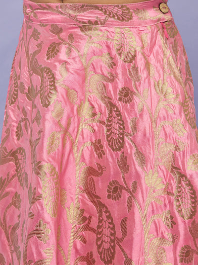 Pink Brocode Lehenga Choli With Dupatta