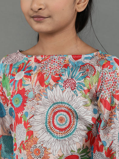 Mulicolor Floral Print Top With Pant