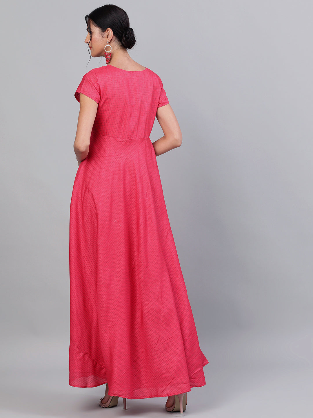 Pink Flared Maxi Dress