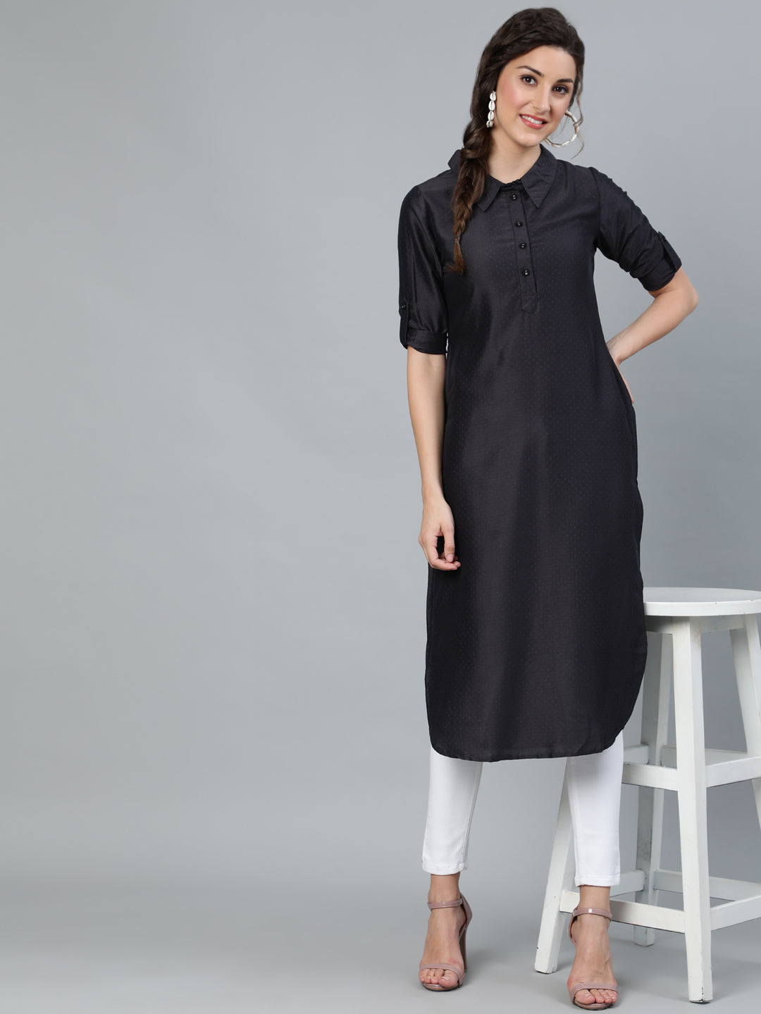 Black Pathani Kurta