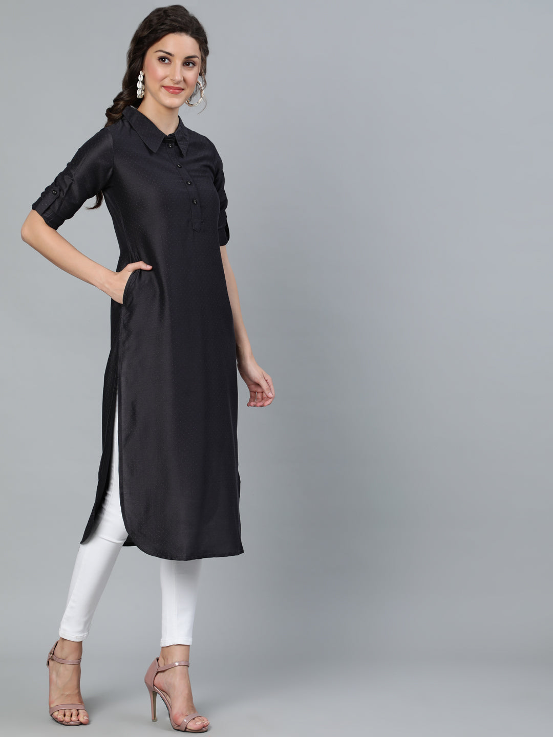 Black Pathani Kurta