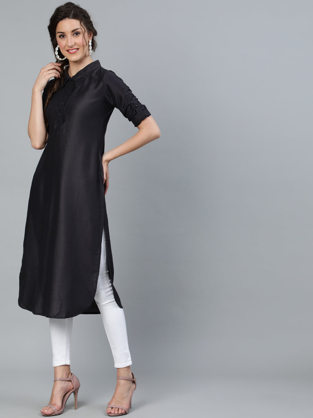 Black Pathani Kurta