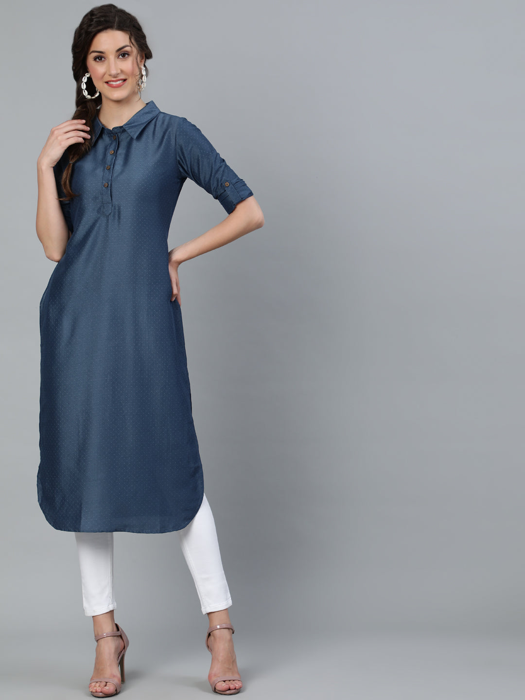 Blue Pathani Kurta