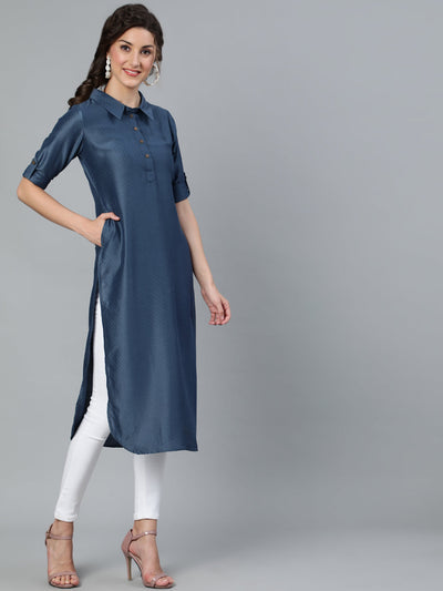 Blue Pathani Kurta