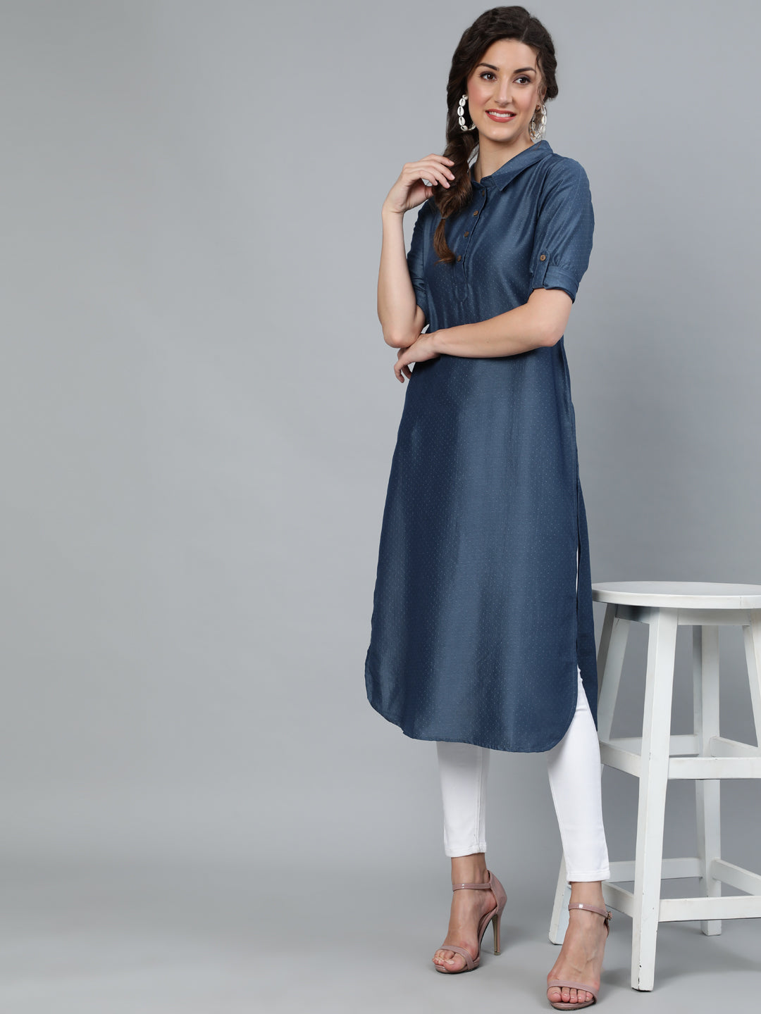 Blue Pathani Kurta