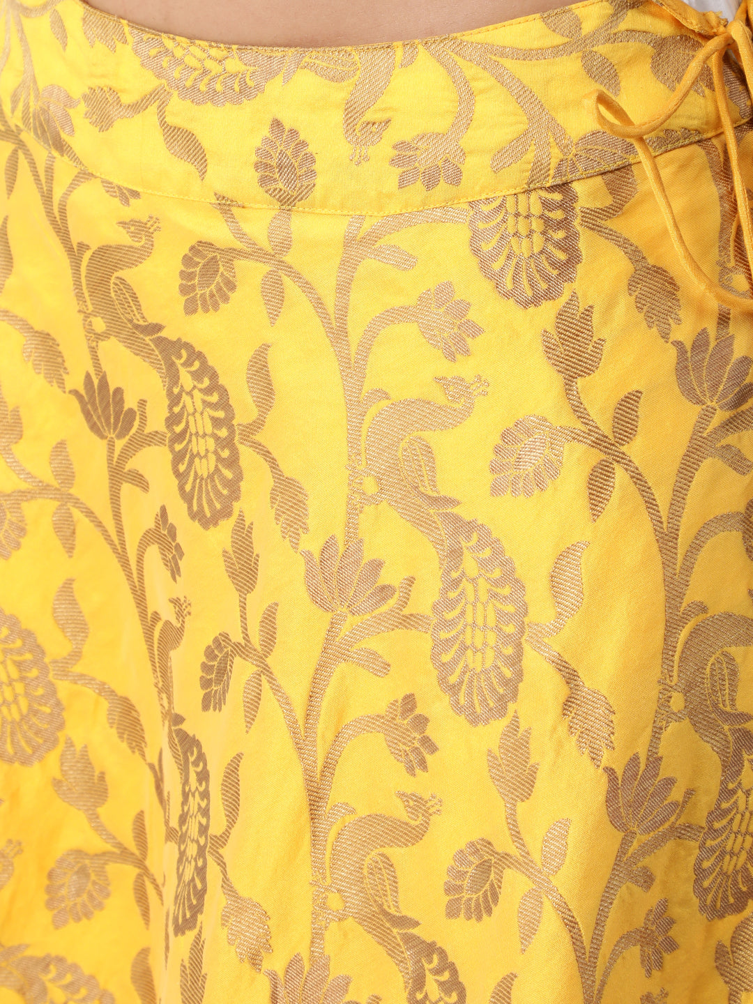 Yellow Lehenga Choli with Dupatta & Potli Bag