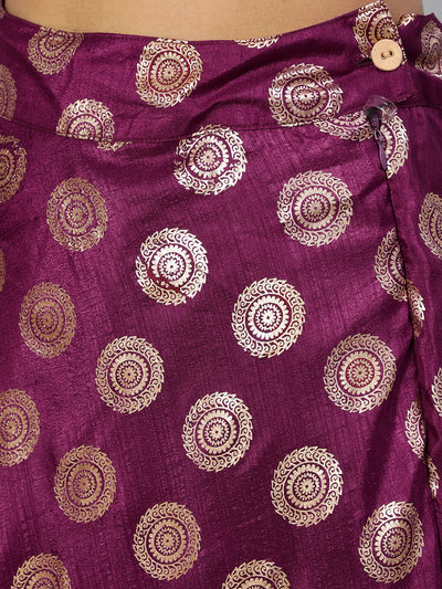 Purple Gold Foil Print Lehenga Choli With Duptta