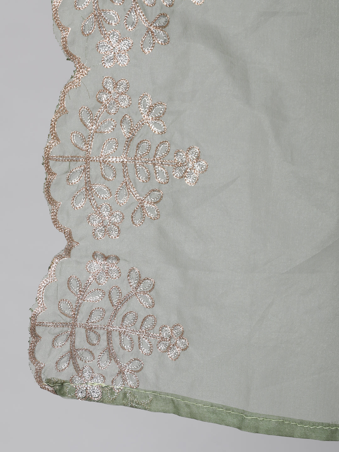 Green Embroidered Kurta Pant With Dupatta
