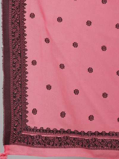 Pink Embroidered Kurta Palazzo With Dupatta