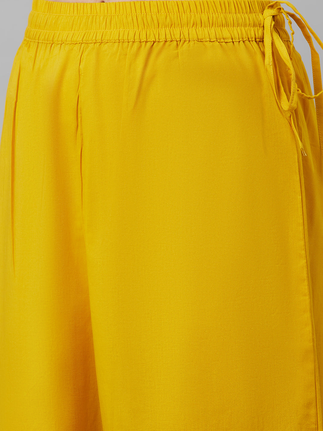Mustard Embroidered Kurta Palazzo With Dupatta