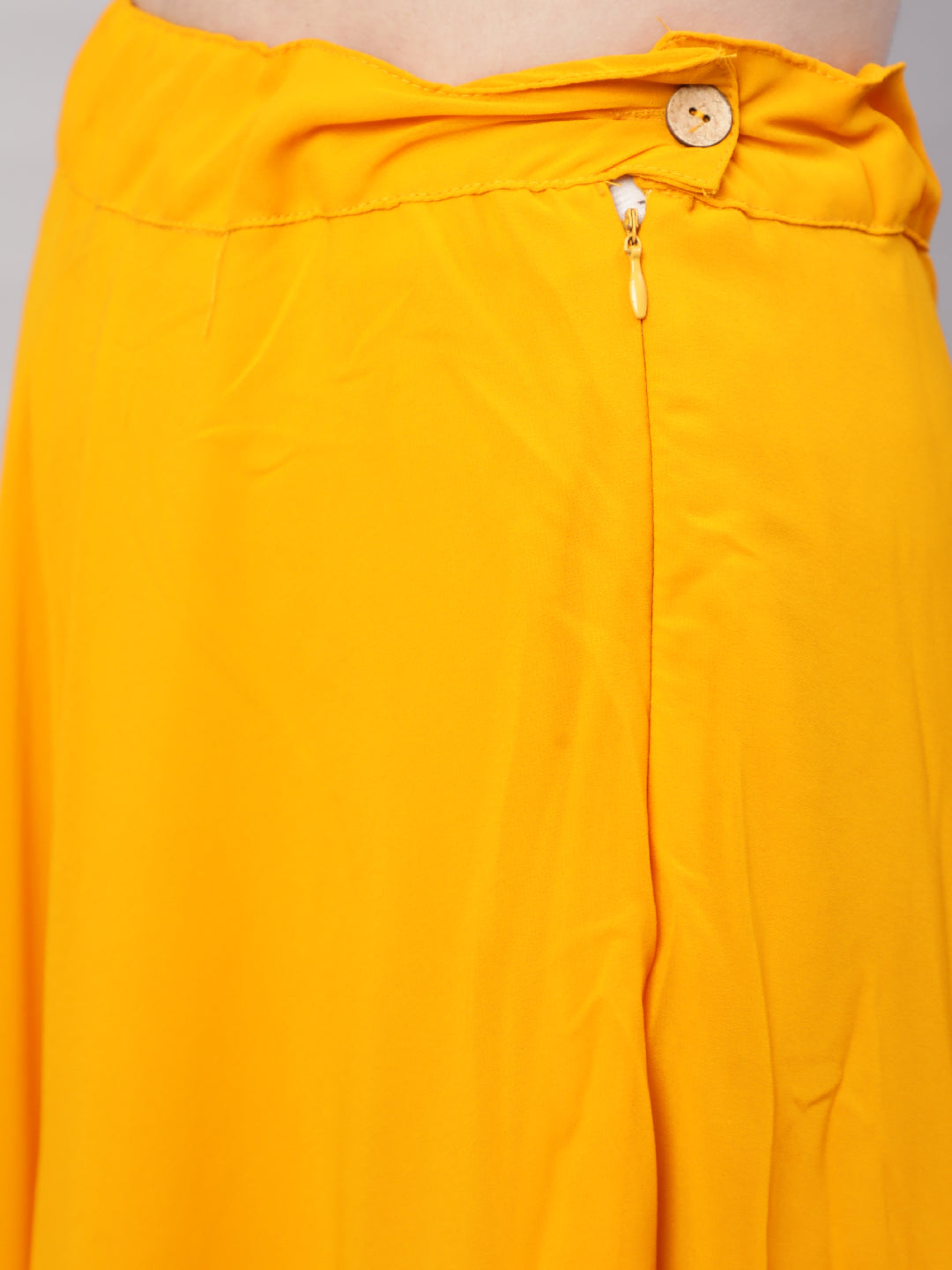 Yellow Sequin Kurta Skirt With Dupatta