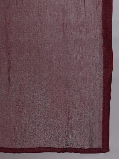 Burgundy Sequin Kurta Palazzo With Dupatta