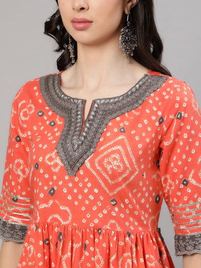 Orange Nyra-Cut Kurta Sharara With Dupatta