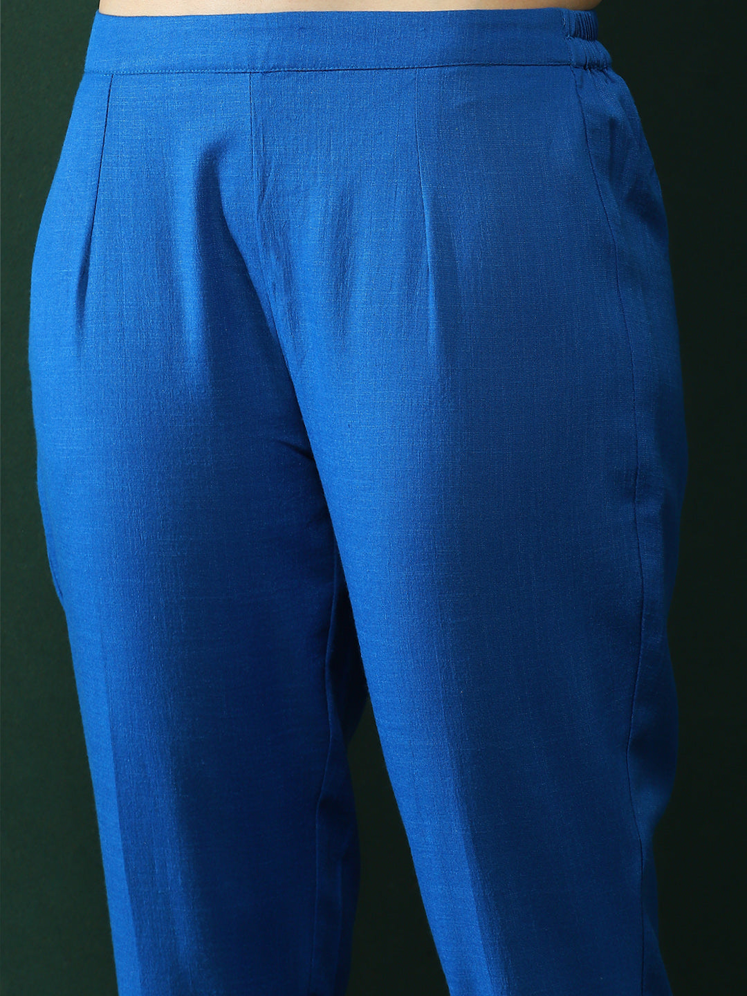 Blue Lurex Kurta Pant With Dupatta