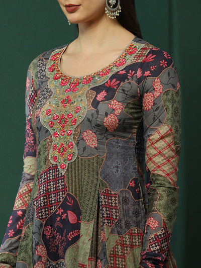 Floral Print Kurta Sharara With Dupatta