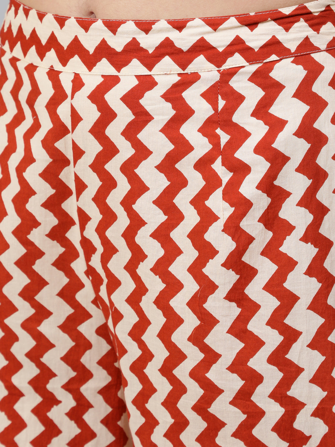 Red Chevron Print Balloon Palazzo