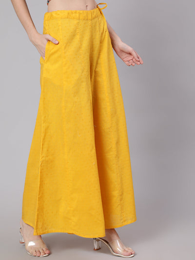 Yellow Ankle-Length Flared Palazzo