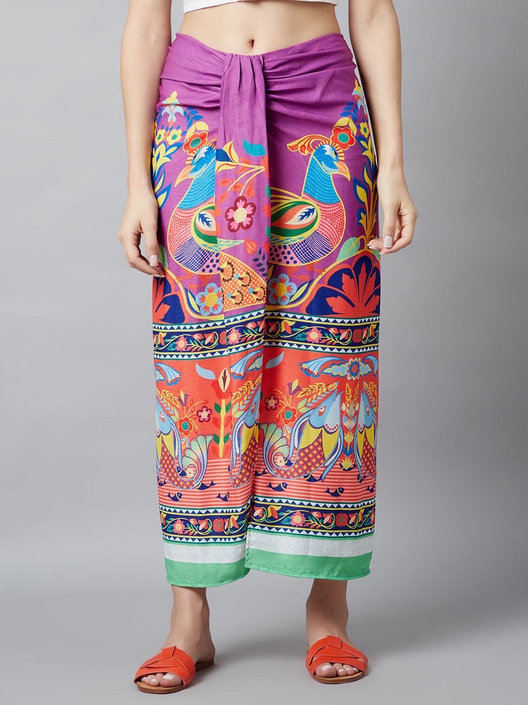 Digital Print Front Slit Skirt