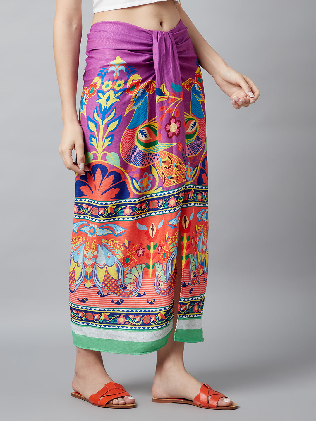 Digital Print Front Slit Skirt