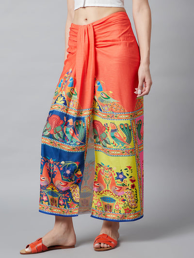 Digital Print Front Slit Skirt