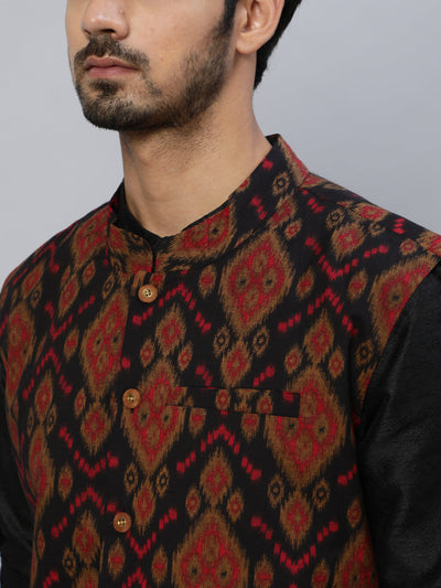 Black Kurta Pyjama With Nehru Jacket