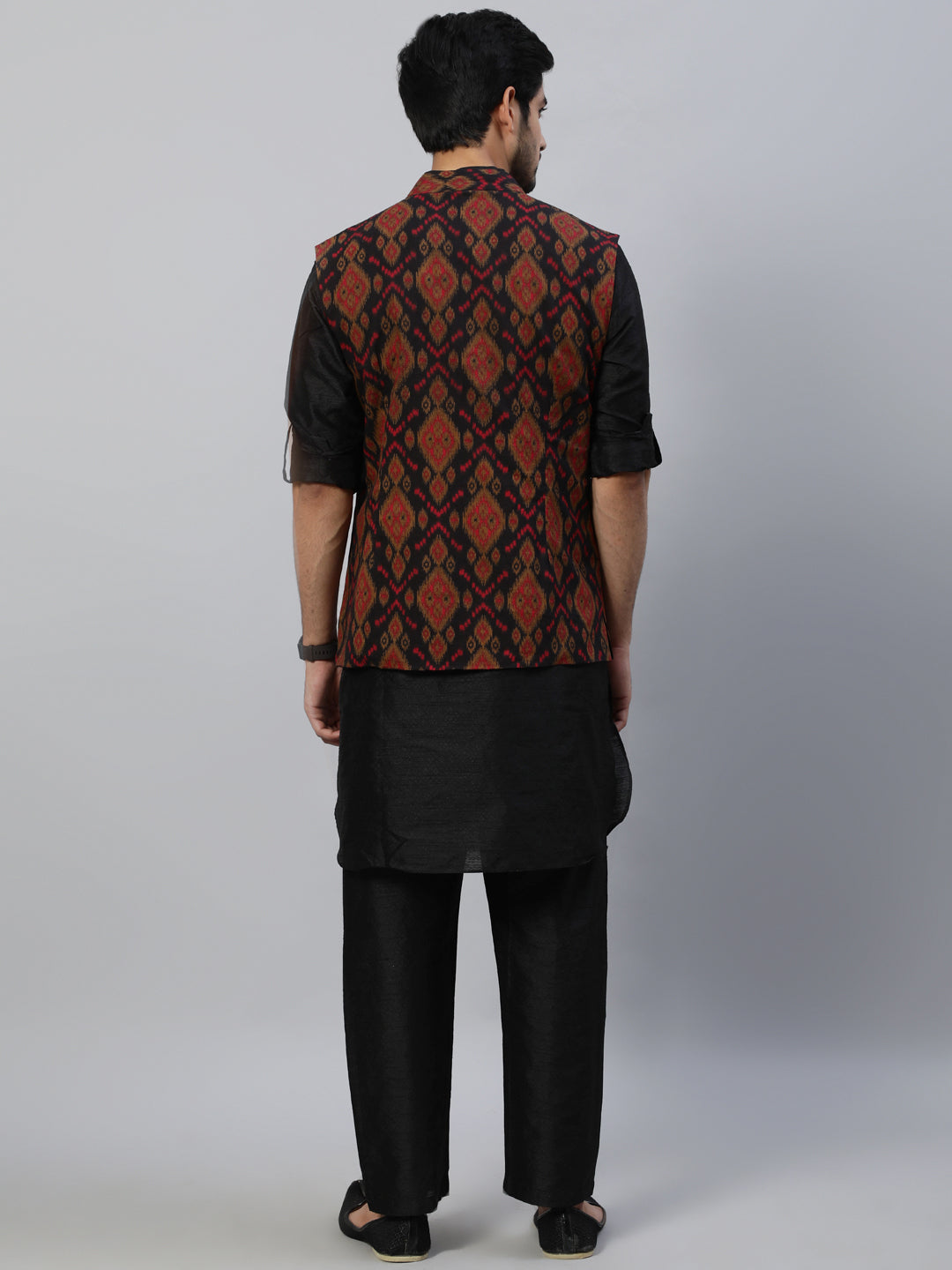 Black Kurta Pyjama With Nehru Jacket