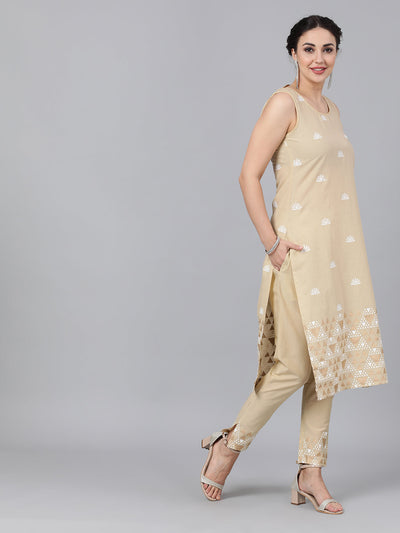 Beige Kurta with Pant