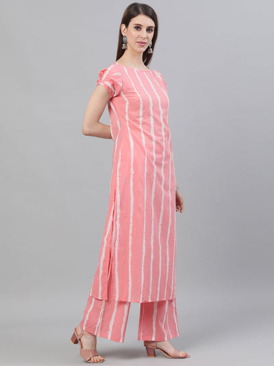 Pink Striped Kurta Palazzo